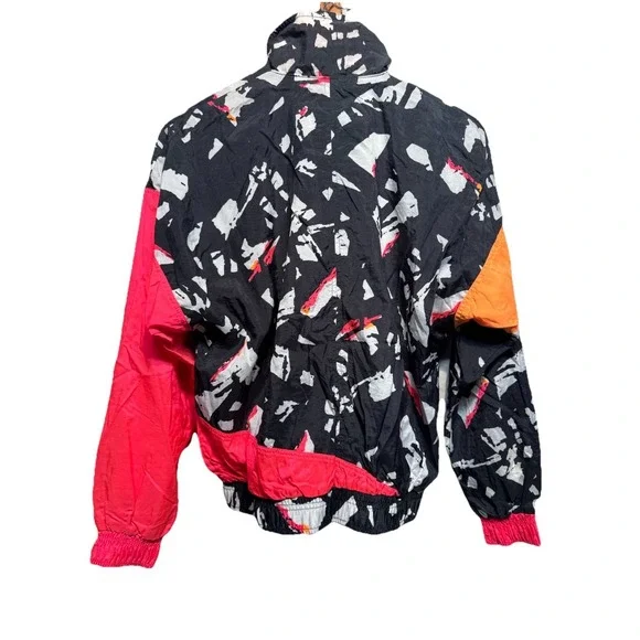 VTG 80s/90s NIKE Elite Color Block Colorful Windbreaker Track Jacket S Full Zip - Picture 2 of 13